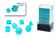 CHX 20385 Translucent Mini Teal/White 7-Die Set-1