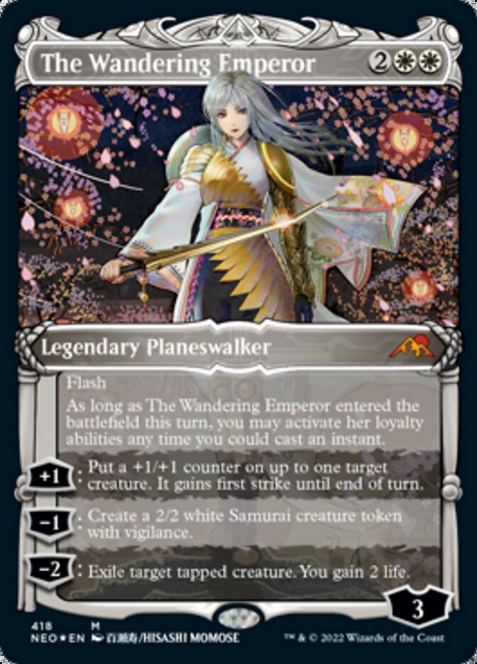 The Wandering Emperor (Showcase) (Foil Etched) [Kamigawa: Neon Dynasty]-1