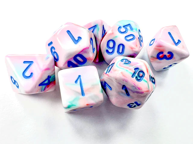 CHX Mini Dice 20544: Festive Pop-Art/ Blue 7-Die Set-1