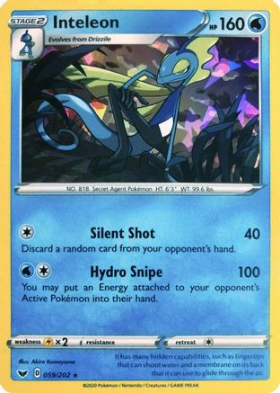 Inteleon (059/202) (Cracked Ice Holo) (Theme Deck Exclusive) [Sword & Shield: Base Set]-1