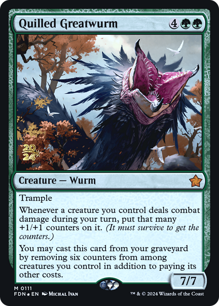 Quilled Greatwurm [Foundations Prerelease Promos]-1