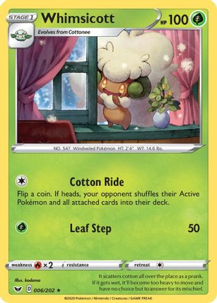Whimsicott (006/202) [Sword & Shield: Base Set]-1