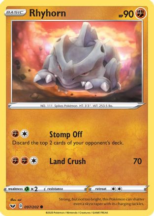 Rhyhorn (097/202) [Sword & Shield: Base Set]-1