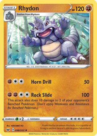 Rhydon (098/202) [Sword & Shield: Base Set]-1