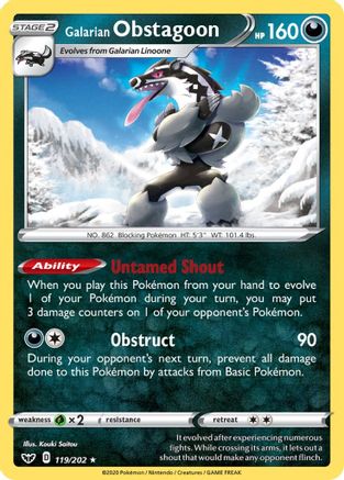 Galarian Obstagoon (119/202) [Sword & Shield: Base Set]-1
