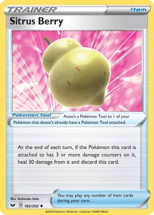 Sitrus Berry (182/202) [Sword & Shield: Base Set]-1