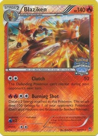 Blaziken (14/111) (National Championship Promo) [XY: Furious Fists]-1