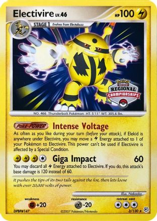 Electivire (3/130) (Regional Championship Promo) [Diamond & Pearl: Base Set]-1
