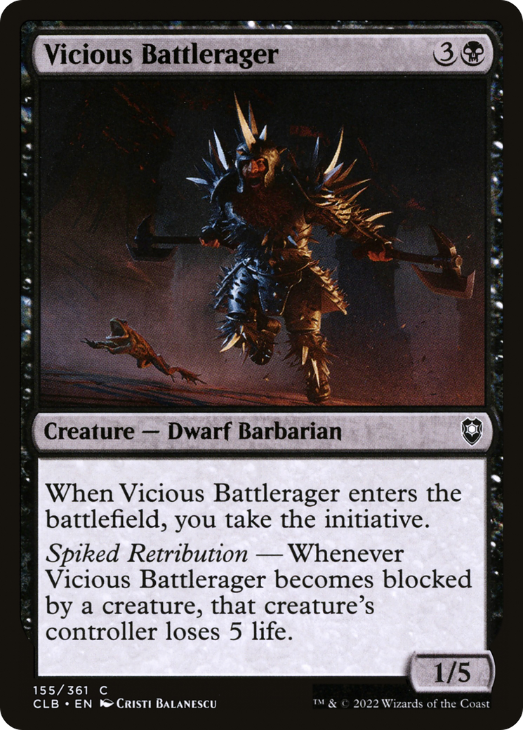 Vicious Battlerager (CLB-155) - Commander Legends: Battle for Baldur's Gate Foil-1