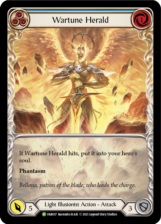Wartune Herald (Blue Extended Art) [FAB037] (Promo)  Rainbow Foil-1