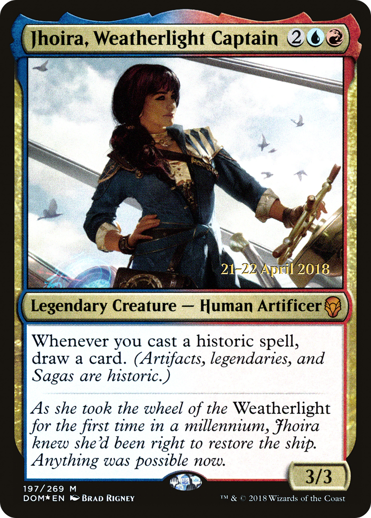 Jhoira, Weatherlight Captain [Dominaria Prerelease Promos]-1