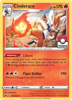 Cinderace (034/202) (League Promo) [Sword & Shield: Base Set]-1