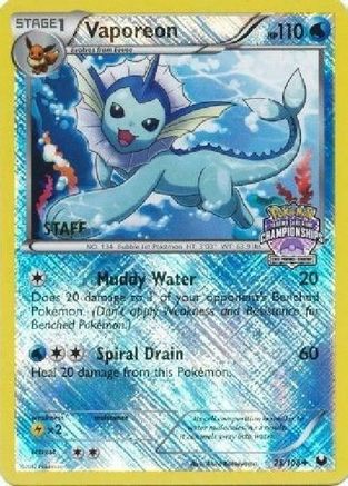 Vaporeon (25/108) (State Province Championship 2013 Promo Staff) [Black & White: Dark Explorers]-1