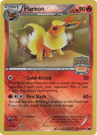 Flareon (12/108) (Regional Championship 2013 Promo Staff) [Black & White: Dark Explorers]-1