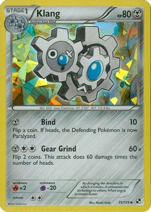 Klang (75/114) (Cracked Ice Holo) (Blister Exclusive) [Black & White: Base Set]-1