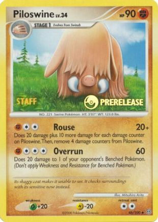 Piloswine (46/100) (Staff Prerelease Promo) [Nintendo: Black Star Promos]-1