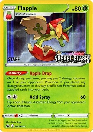 Flapple (SWSH022) (Staff Prerelease Promo) [Sword & Shield: Black Star Promos]-1