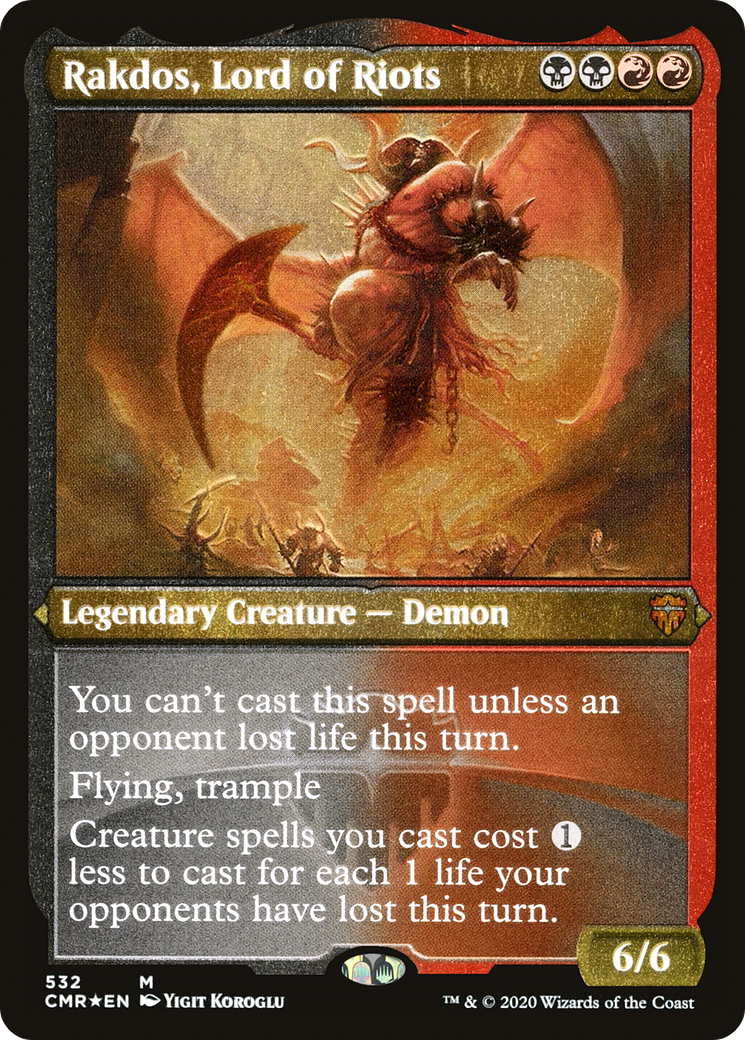 Rakdos, Lord of Riots (Etched) [Commander Legends]-1