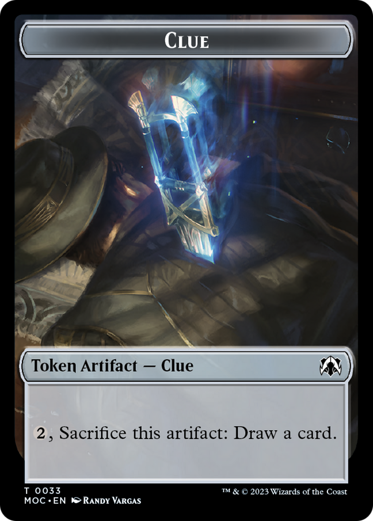 Golem // Clue Double-Sided Token [March of the Machine Commander Tokens]-2