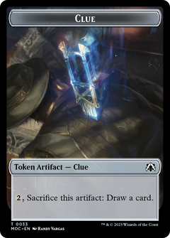 Golem // Clue Double-Sided Token [March of the Machine Commander Tokens]-2