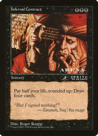 Infernal Contract (2nd Place) (Arena League) (OVER-) - Oversize Cards-1