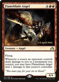 Flameblade Angel [Shadows over Innistrad Prerelease Promos]-1