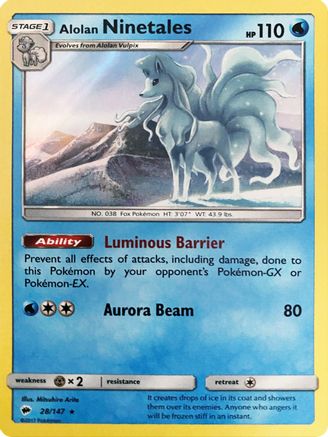 Alolan Ninetales (28/147) (Water Web Holo) (Theme Deck Exclusives) [Sun & Moon: Burning Shadows]-1