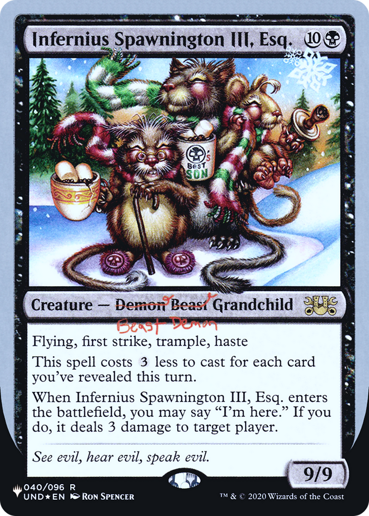 Infernius Spawnington III, Esq. (Unfinity Foil Edition) [The List]-1