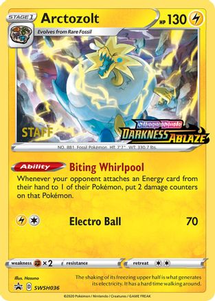 Arctozolt (SWSH036) (Staff Prerelease Promo) [Sword & Shield: Black Star Promos]-1