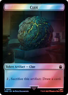 Fish // Clue (0053) Double-Sided Token (Surge Foil) [Doctor Who Tokens]-2