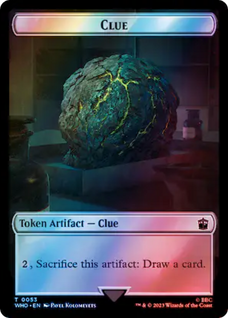Fish // Clue (0053) Double-Sided Token (Surge Foil) [Doctor Who Tokens]-2