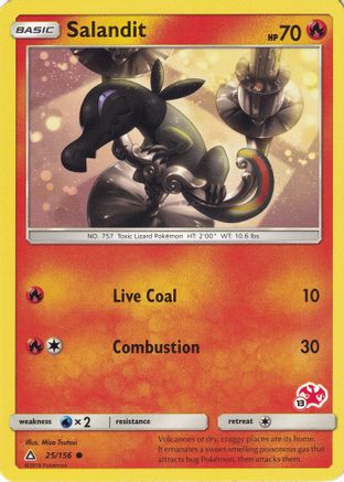 Salandit (25/156) (Charizard Stamp #13) [Battle Academy 2020]-1
