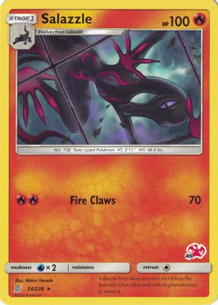 Salazzle (34/236) (Charizard Stamp #49) [Battle Academy 2020]-1