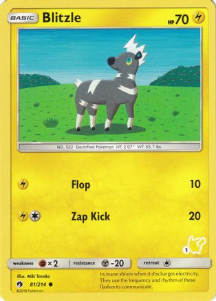 Blitzle (81/214) (Pikachu Stamp #1) [Battle Academy 2020]-1