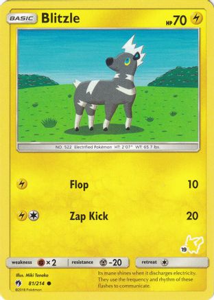 Blitzle (81/214) (Pikachu Stamp #19) [Battle Academy 2020]-1