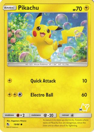Pikachu (19/68) (Pikachu Stamp #30) [Battle Academy 2020]-1