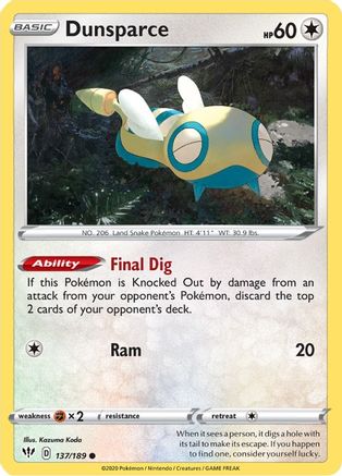 Dunsparce (137/189) [Sword & Shield: Darkness Ablaze]-1