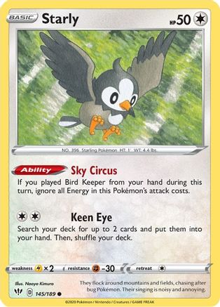 Starly (145/189) [Sword & Shield: Darkness Ablaze]-1