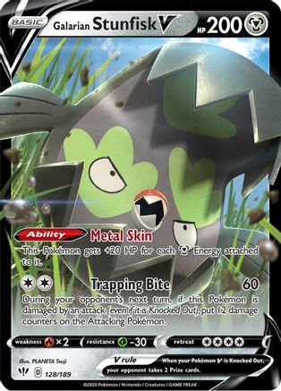 Galarian Stunfisk V (128/189) [Sword & Shield: Darkness Ablaze]-1