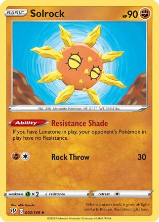 Solrock (092/189) [Sword & Shield: Darkness Ablaze]-1