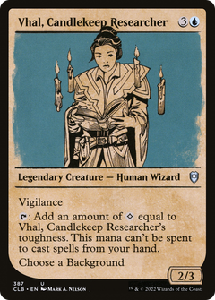 Vhal, Candlekeep Researcher (Showcase) (CLB-387) - Commander Legends: Battle for Baldur's Gate: (Showcase)-1
