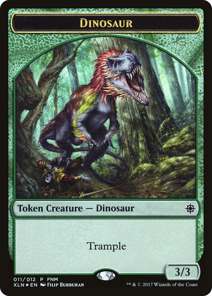Dinosaur // Treasure Double-Sided Token [Friday Night Magic 2017]-3
