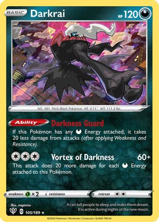 Darkrai (105/189) (Theme Deck Exclusive) [Sword & Shield: Darkness Ablaze]-1