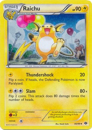 Raichu (40/99) (Cosmos Holo) (Blister Exclusive) [Black & White: Next Destinies]-1