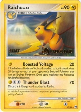 Raichu (27/99) (Staff Prerelease Promo) [Nintendo: Black Star Promos]-1
