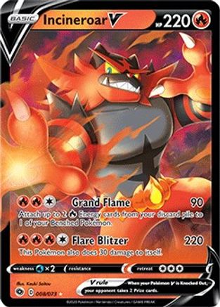 Incineroar V (008/073) [Sword & Shield: Champion's Path]-1