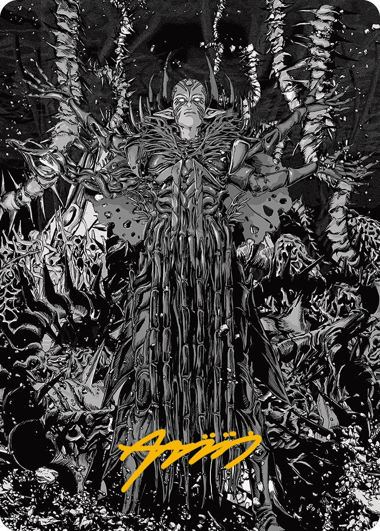 Nissa, Ascended Animist Art Card (Gold-Stamped Signature) [Phyrexia: All Will Be One Art Series]-1