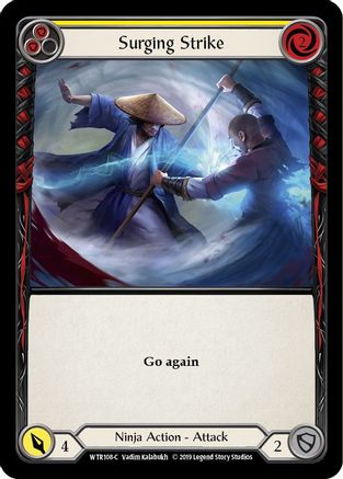 Surging Strike (Yellow) [U-WTR108] (Welcome to Rathe Unlimited)  Unlimited Rainbow Foil-3