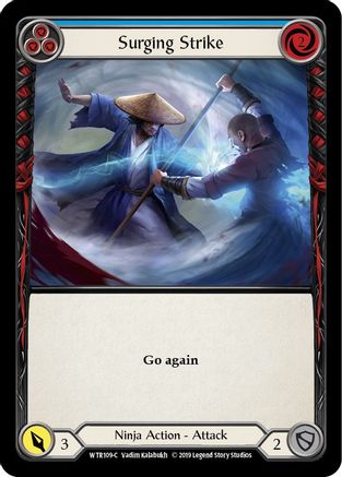 Surging Strike (Blue) [U-WTR109] (Welcome to Rathe Unlimited)  Unlimited Rainbow Foil-3