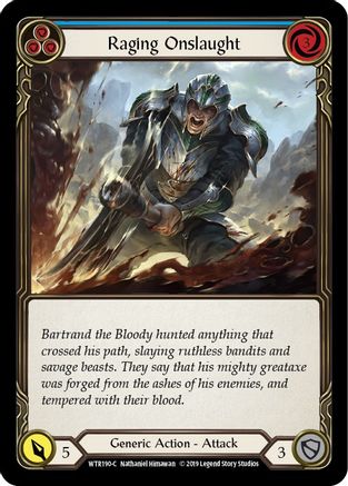 Raging Onslaught (Blue) [WTR190-C] (Welcome to Rathe)  Alpha Print Rainbow Foil-1